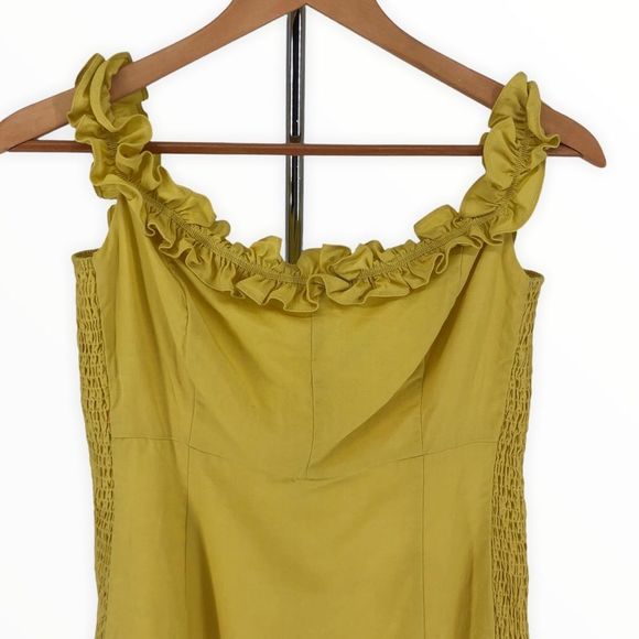 ASTR the Label Renata Yellow Lemon Ruffle Off Shoulder Mini Dress size Large - Picture 4 of 12
